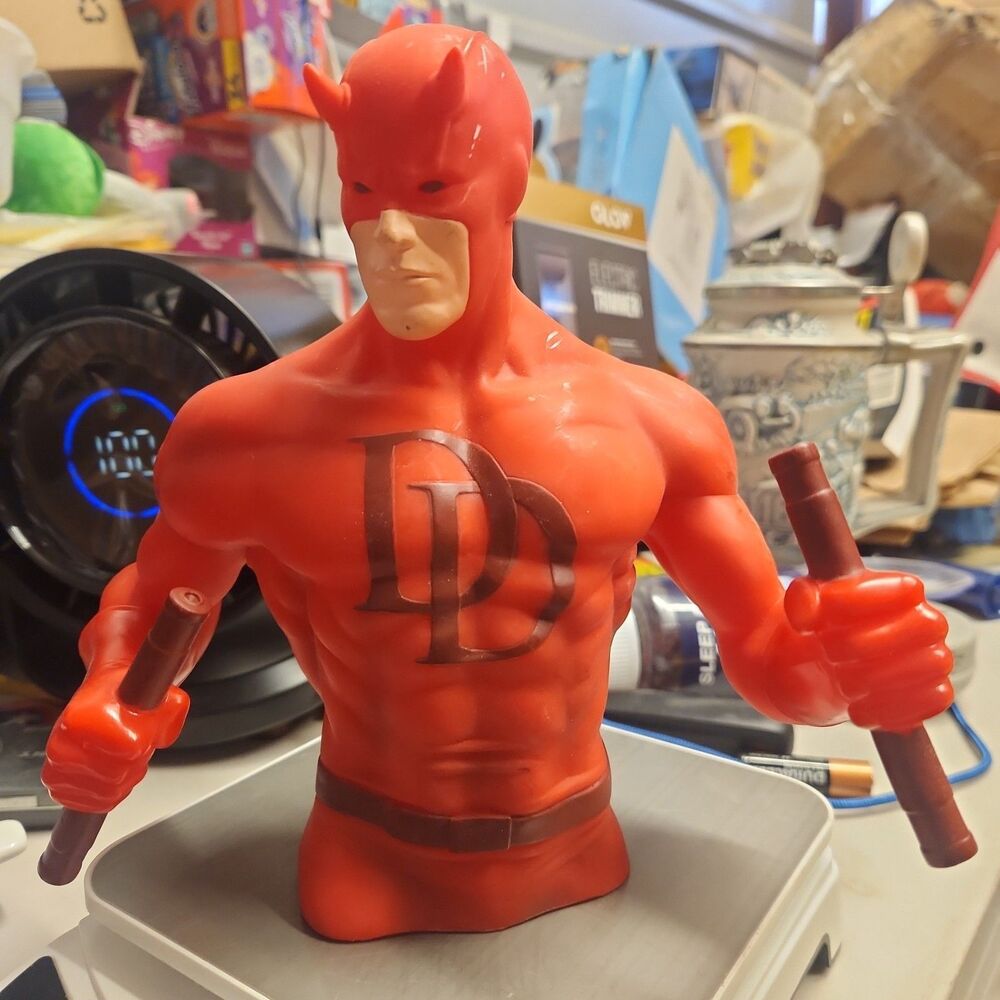 Monogram Marvel Dare Devil Bust Red Version Coin Bank Figure Collectible Rare